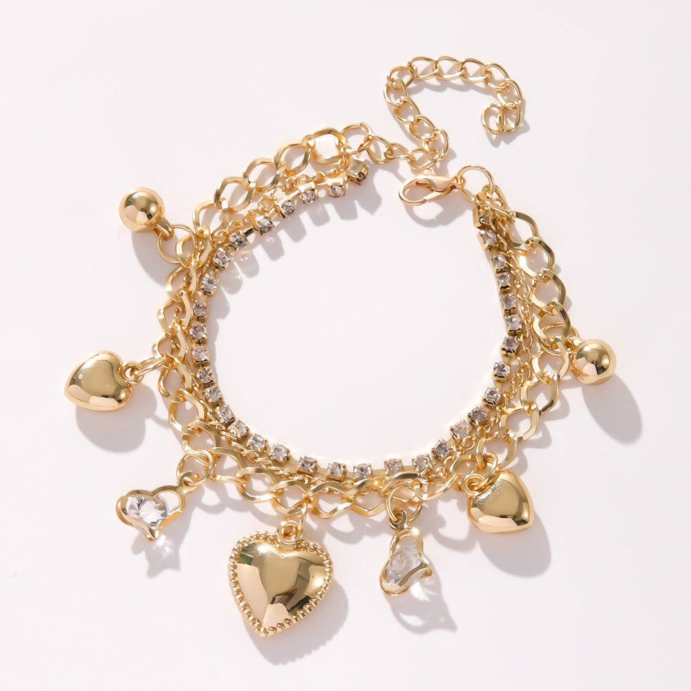 Women's Advanced Texture Love With Diamond Duo Bracelets