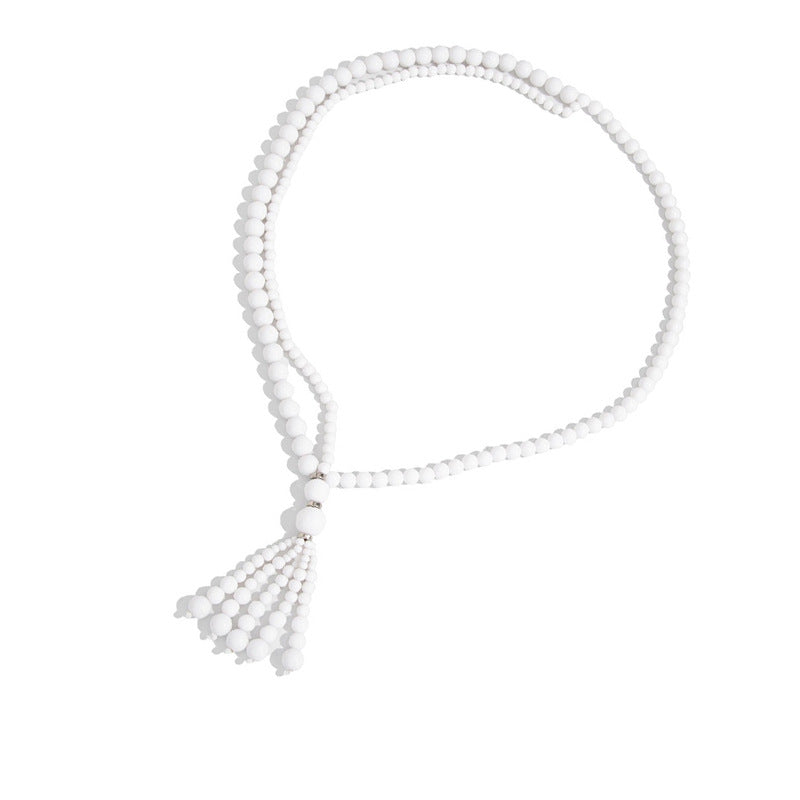 Mild Luxury Retro Knotted Beaded Long Minority Fashion Necklace
