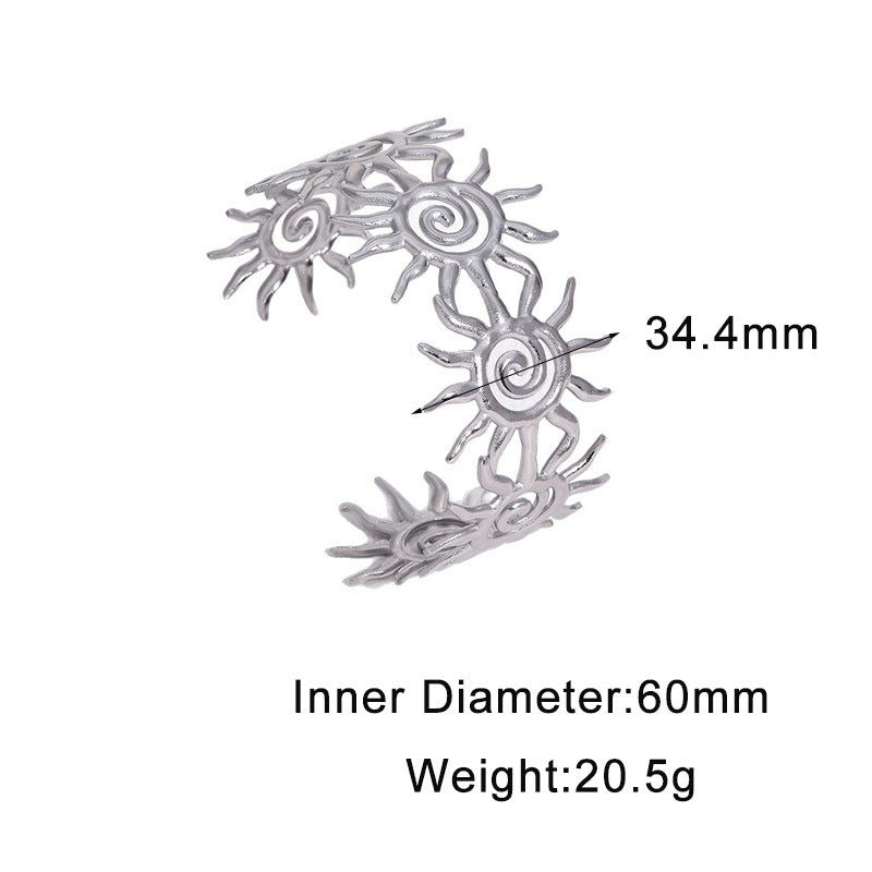 Steel Open Sun Spiral Personality Design Light Luxury High-grade Gold-plated Bracelet