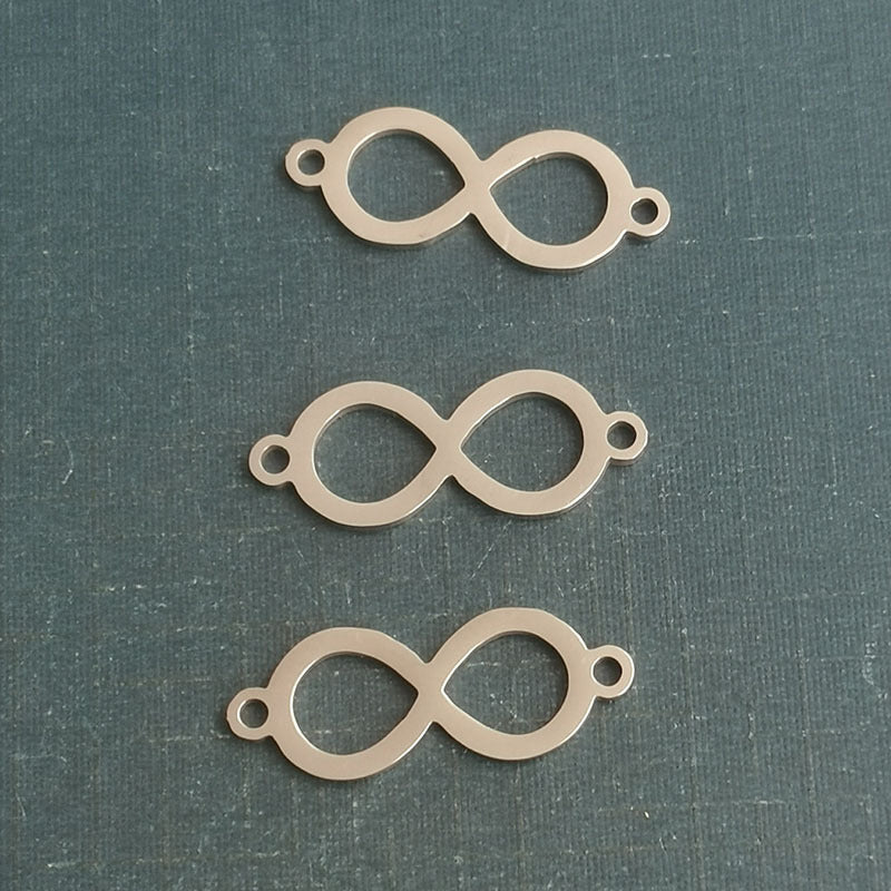 Mirror Stainless Steel Infinite Double Connector Pendant