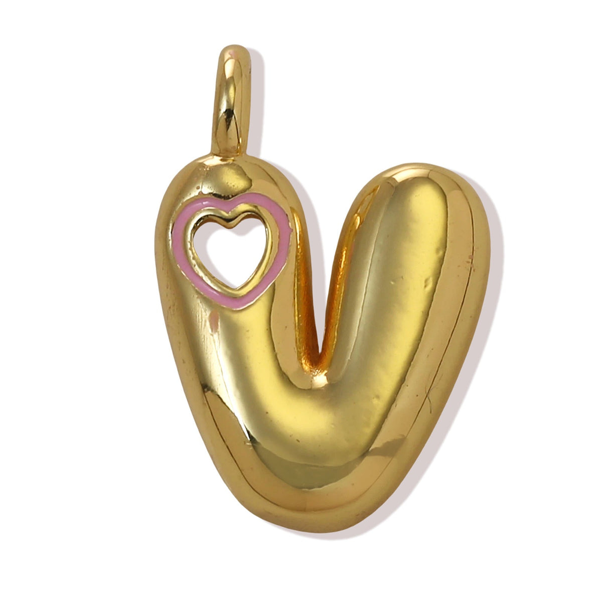 Xi English Letter Gold Simple Heart-shaped Pendant