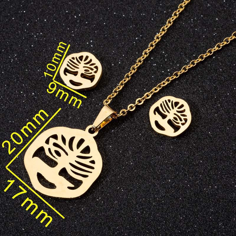 Rabbit Paper Crane Vintage Gold Plating Jewelry Set