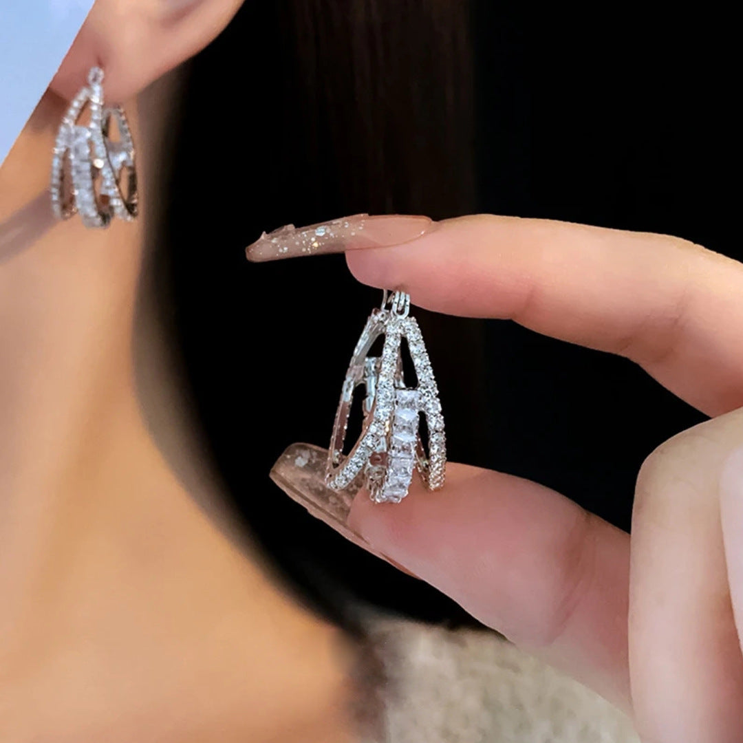 Women's Of Sier Big Hoop Light Luxury High-grade Ear Earrings
