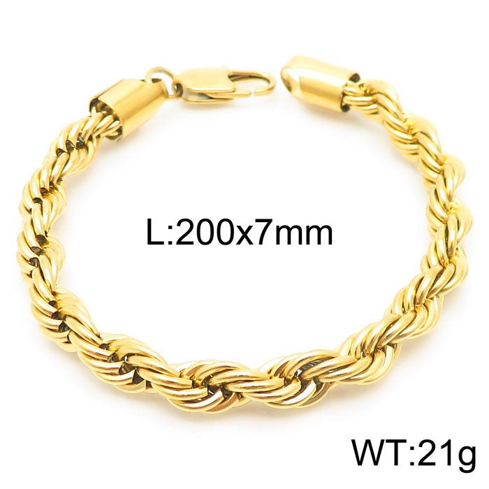 Men's Simple Buckle Hemp Flowers Chain Twisted String Fashion Bracelet