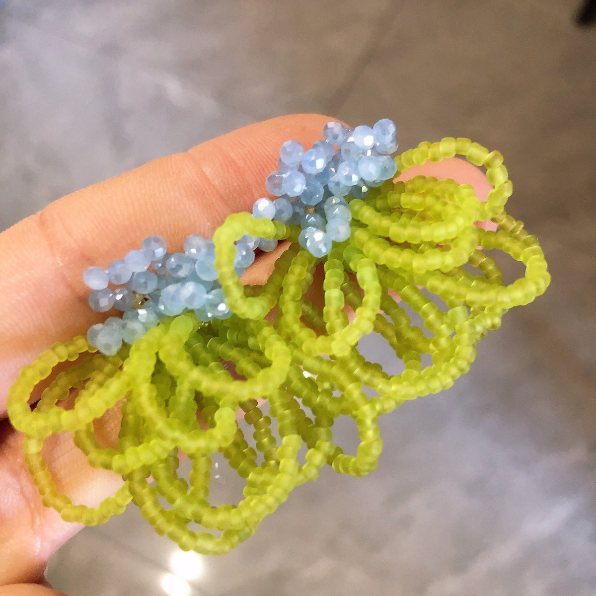 Women's Colorful Beaded Fresh Cute Flowers Design Handmade Stud Earrings