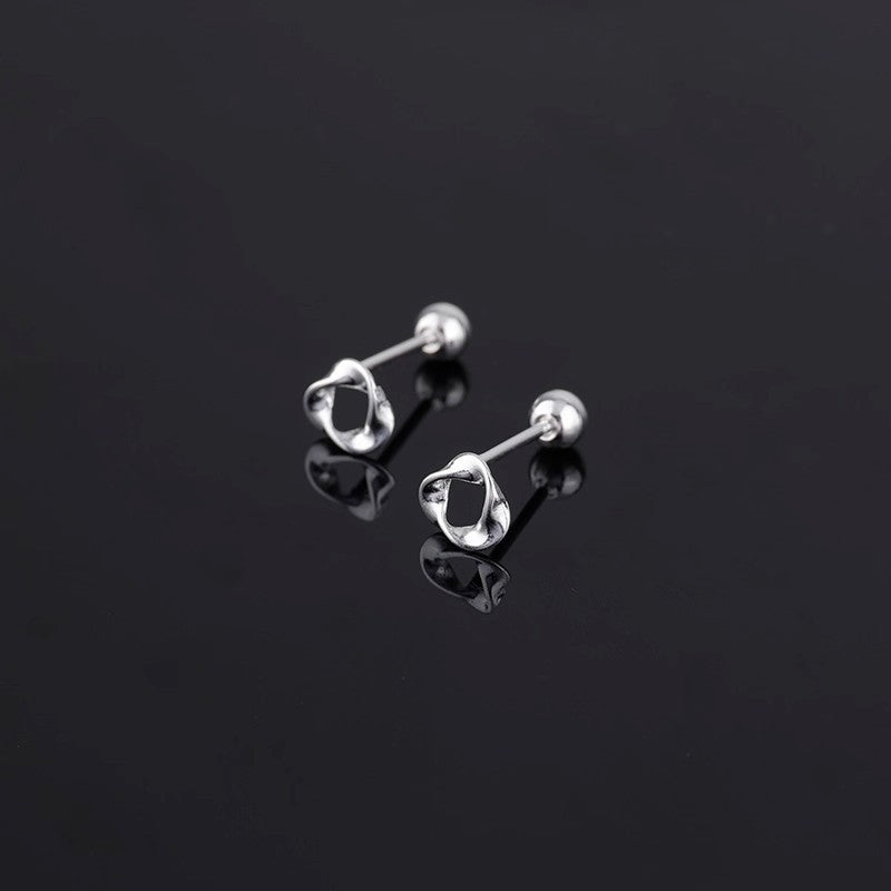 Mobius Strip Small Screw Ear Bone Female Temperament Wild Stud Earrings