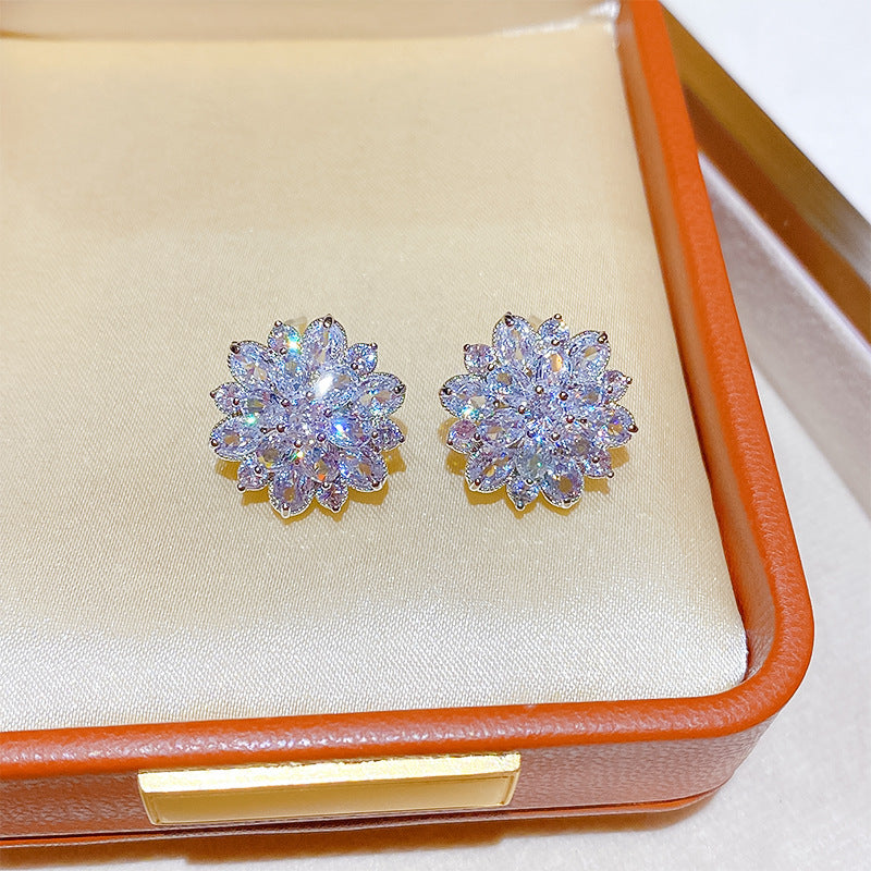Flower Collection Real Gold Plating Quality Sweet Earrings