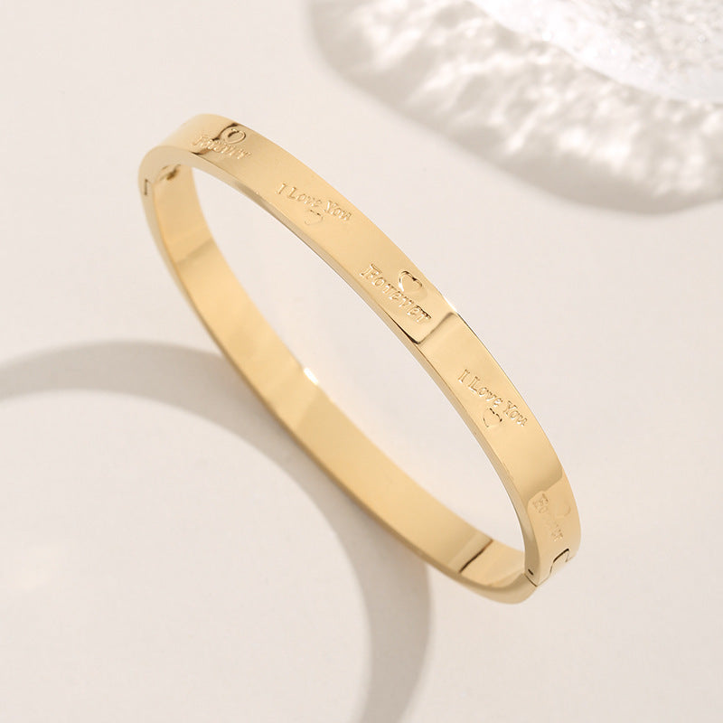 Light Luxury Classic Love Female Titanium Steel Couple Simple Bracelet