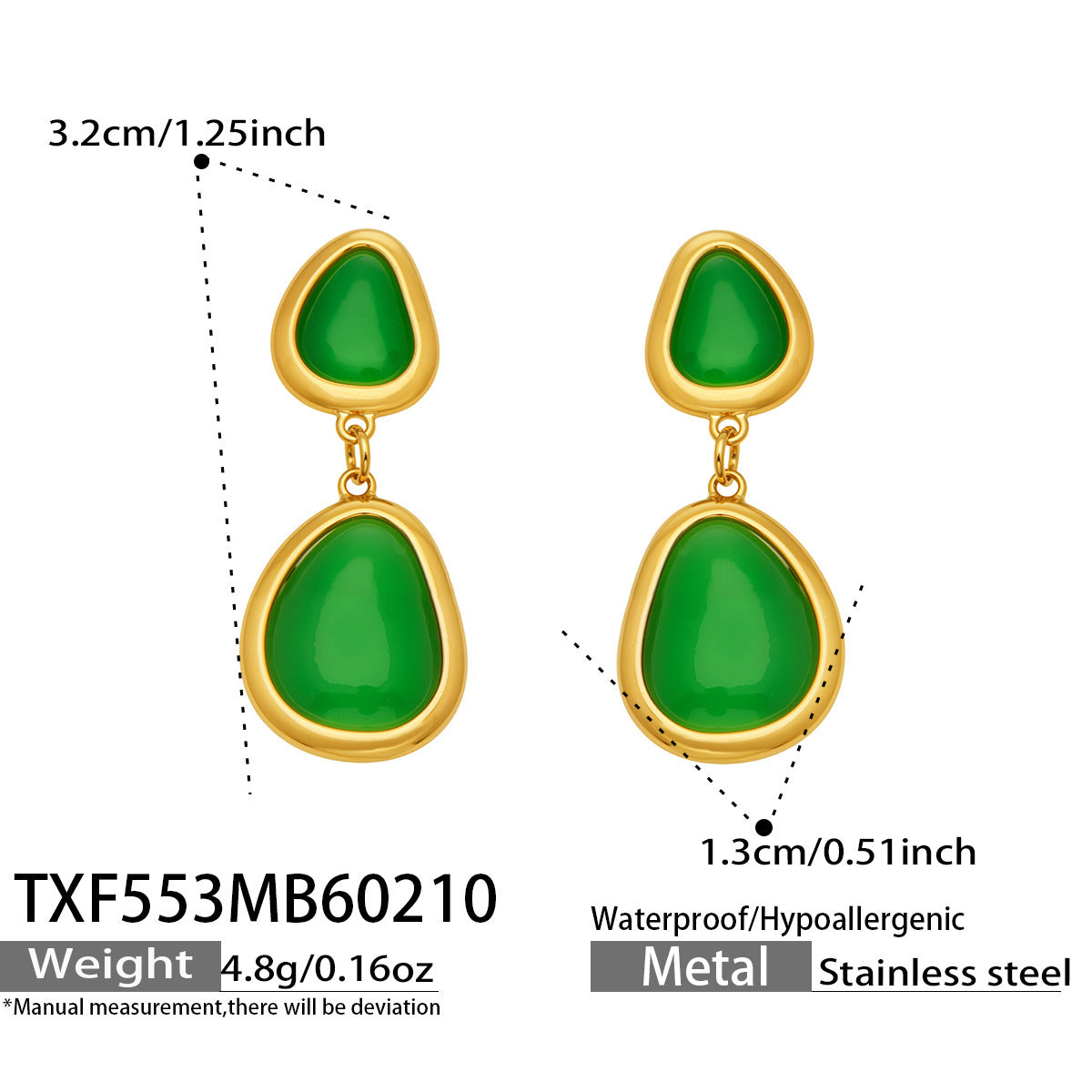 Li Light Luxury Oval Opal Stainless Steel Jewelry Set