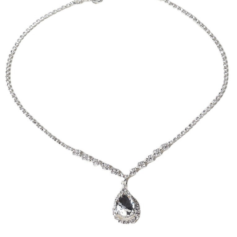 Fashion Wedding Bright Full Diamond Water Drop Rings