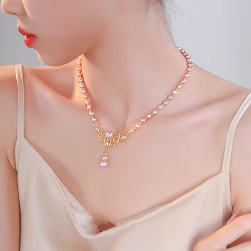 Elegant One Deer Have You Pearl Necklaces