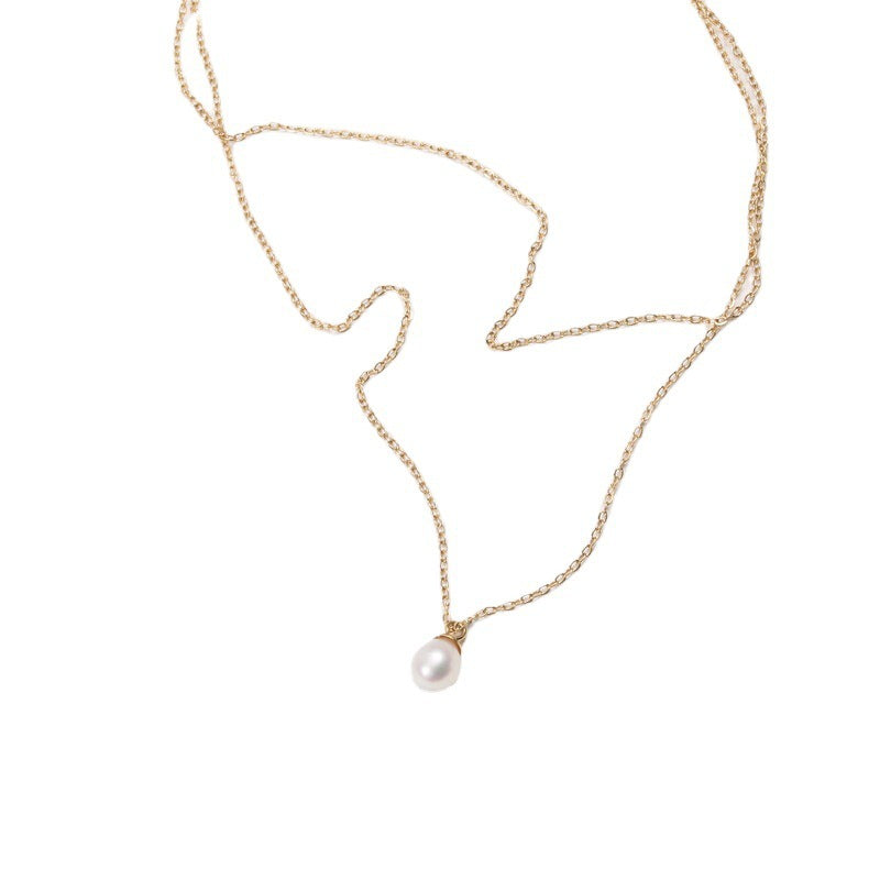 Fresh Water Pearl Titanium Steel Gold Necklaces