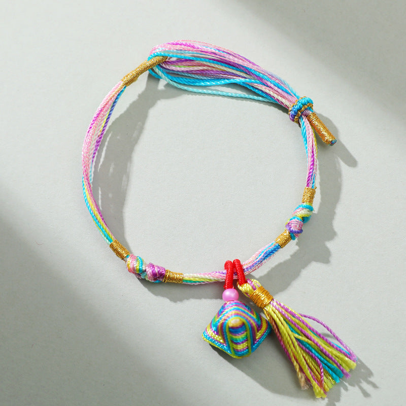 Dragon Boat Festival Colorful Rope Carrying Strap Handmade Braided Adult Bracelet