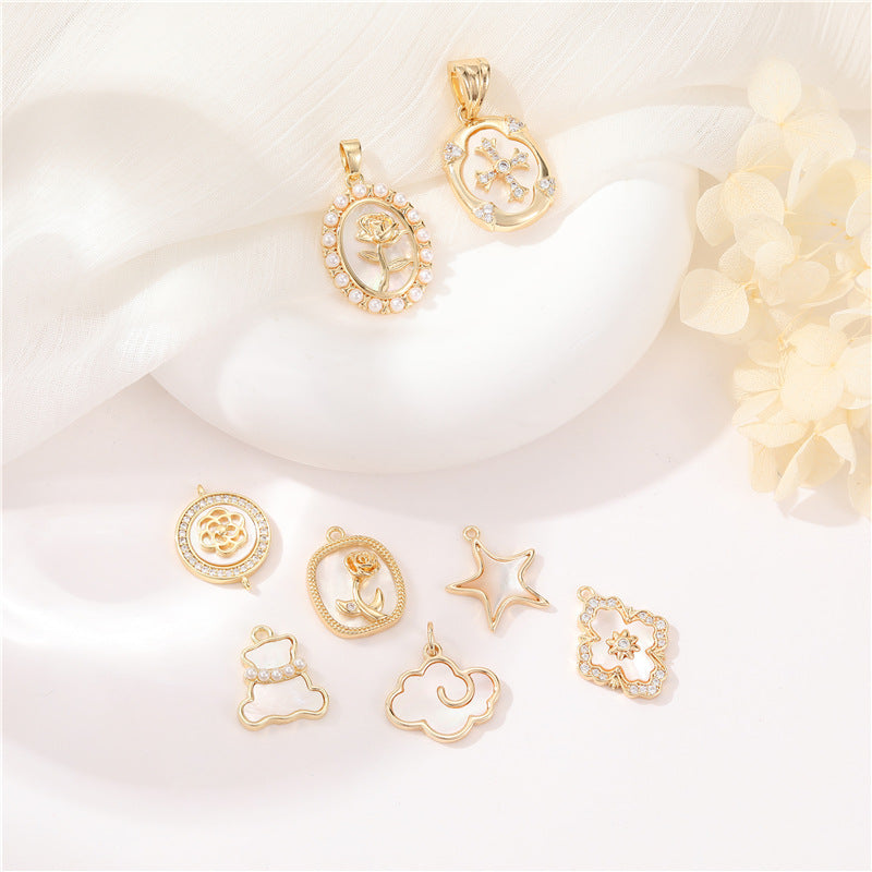 Casual Simple Handmade Bear Shell Gold Pendant