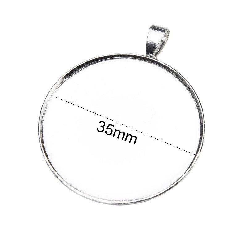 Round Simple Electroplating Time Stone Empty Pendant