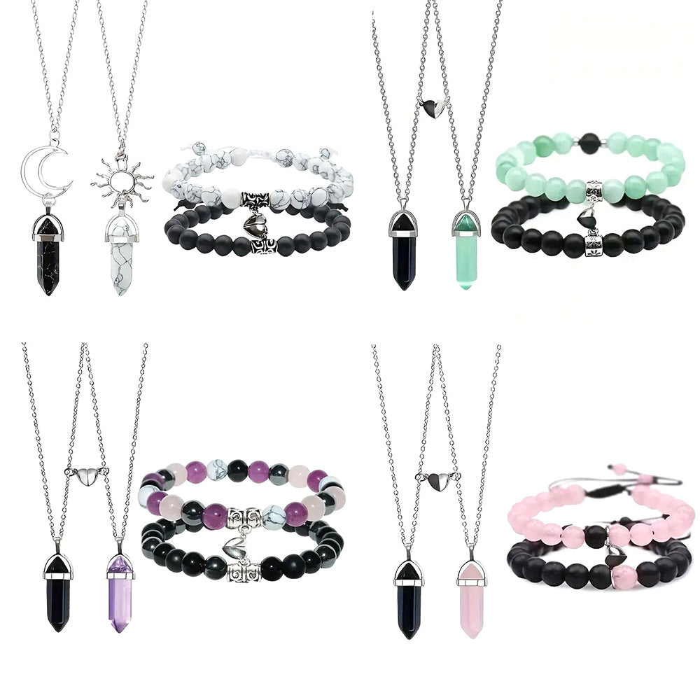 Suit Natural Stone Couple Love Magnet Suction Bracelets