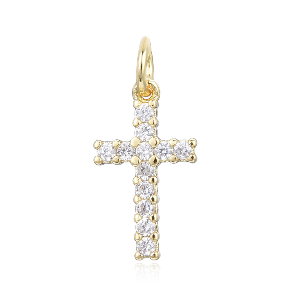 Women's Copper Inlaid Zircon Cross Geometric Full Necklaces