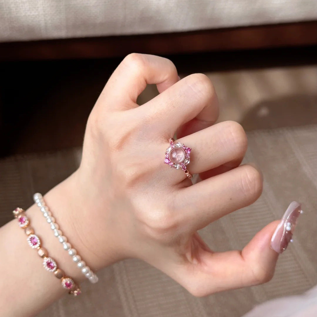 Retro French Pink Crystal Antique Style Jewelry Set