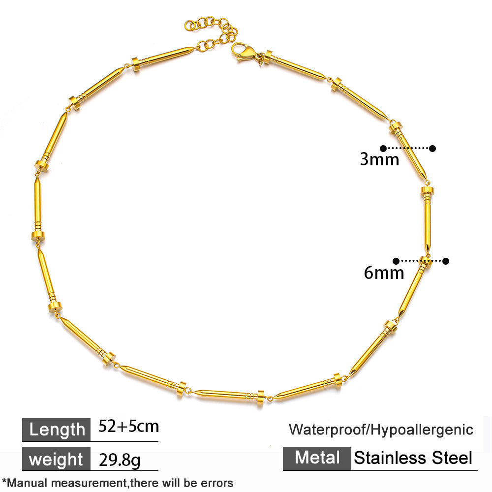 Wind Design Stainless Steel Nail With Natural Bracelet
