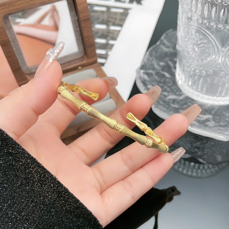 Flower Irregular Female Chinese Palace Style Bamboo Joint Exquisite Refined Bracelet