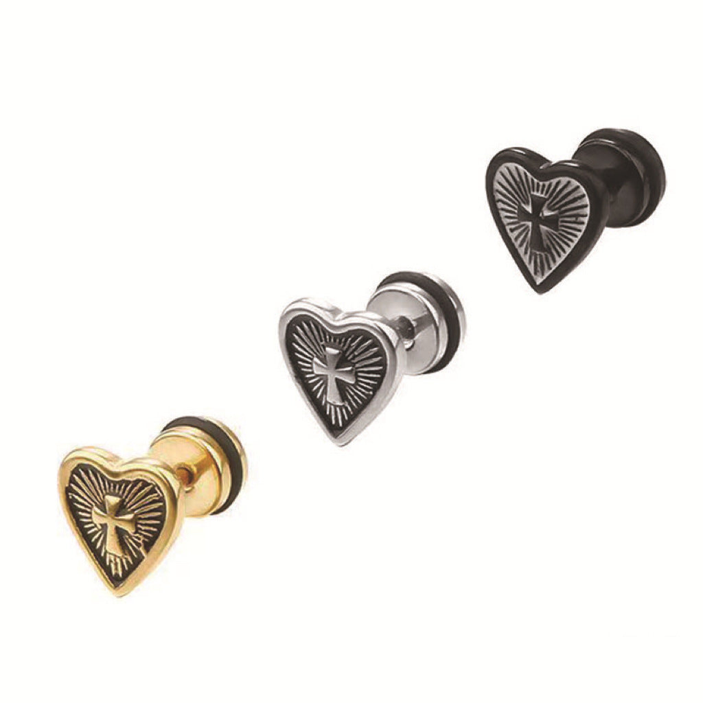 Women's & Men's Heart-shaped Oil Dripping Cross Ear Bone Retro Personality Rings