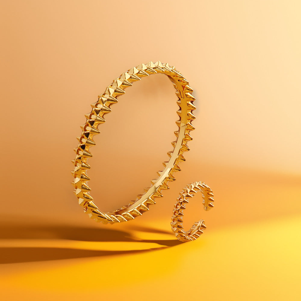 Fashion Personality Gear Open Buckle Gold Light Luxury Bracelet