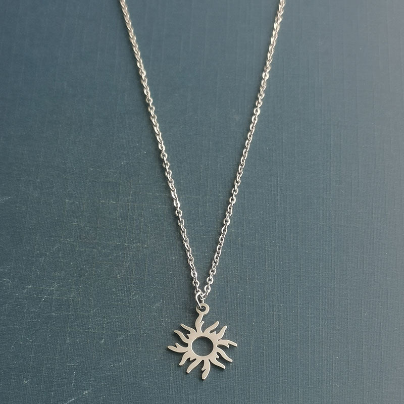 Slouchy Titanium Steel Sunflower Stainless Multicolor Pendant