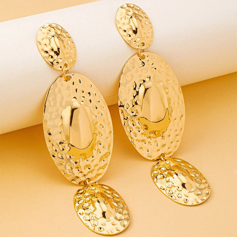 Pothole Oval Eardrops Suitable For Ladies Party Gathering Daily Travel Rings