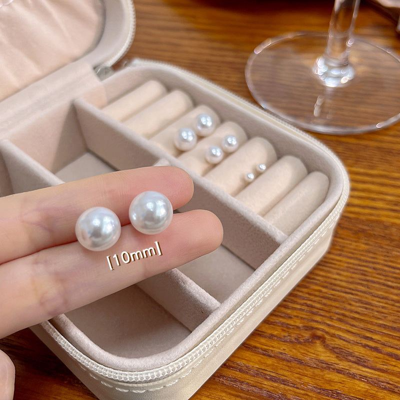 Sier Needle Korean Style Elegant Simple Pearl Fashion Stud Earrings