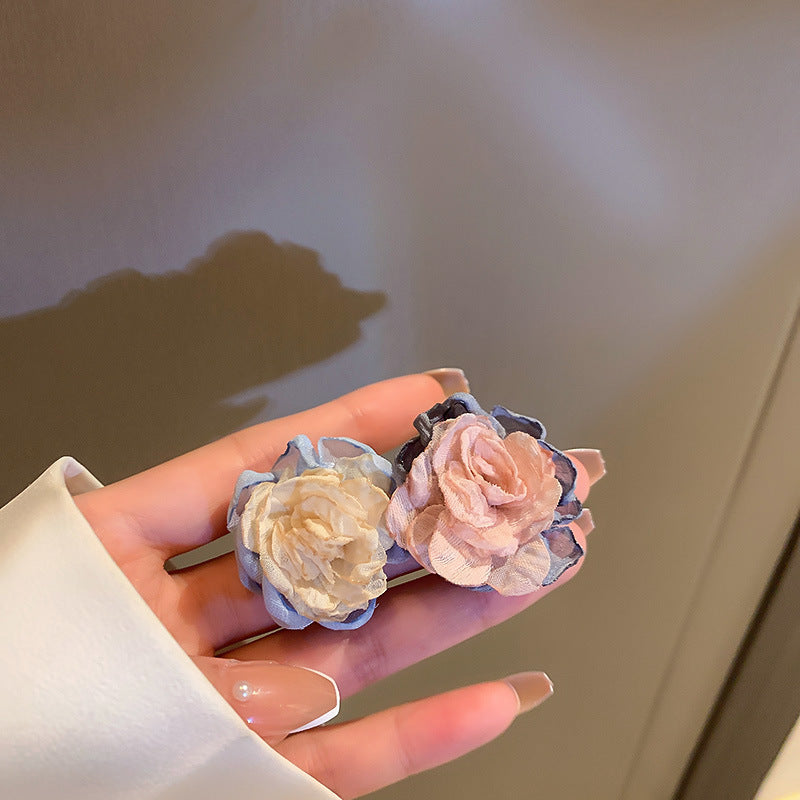Sier Pearl Flower Temperamental Niche High-grade Earrings
