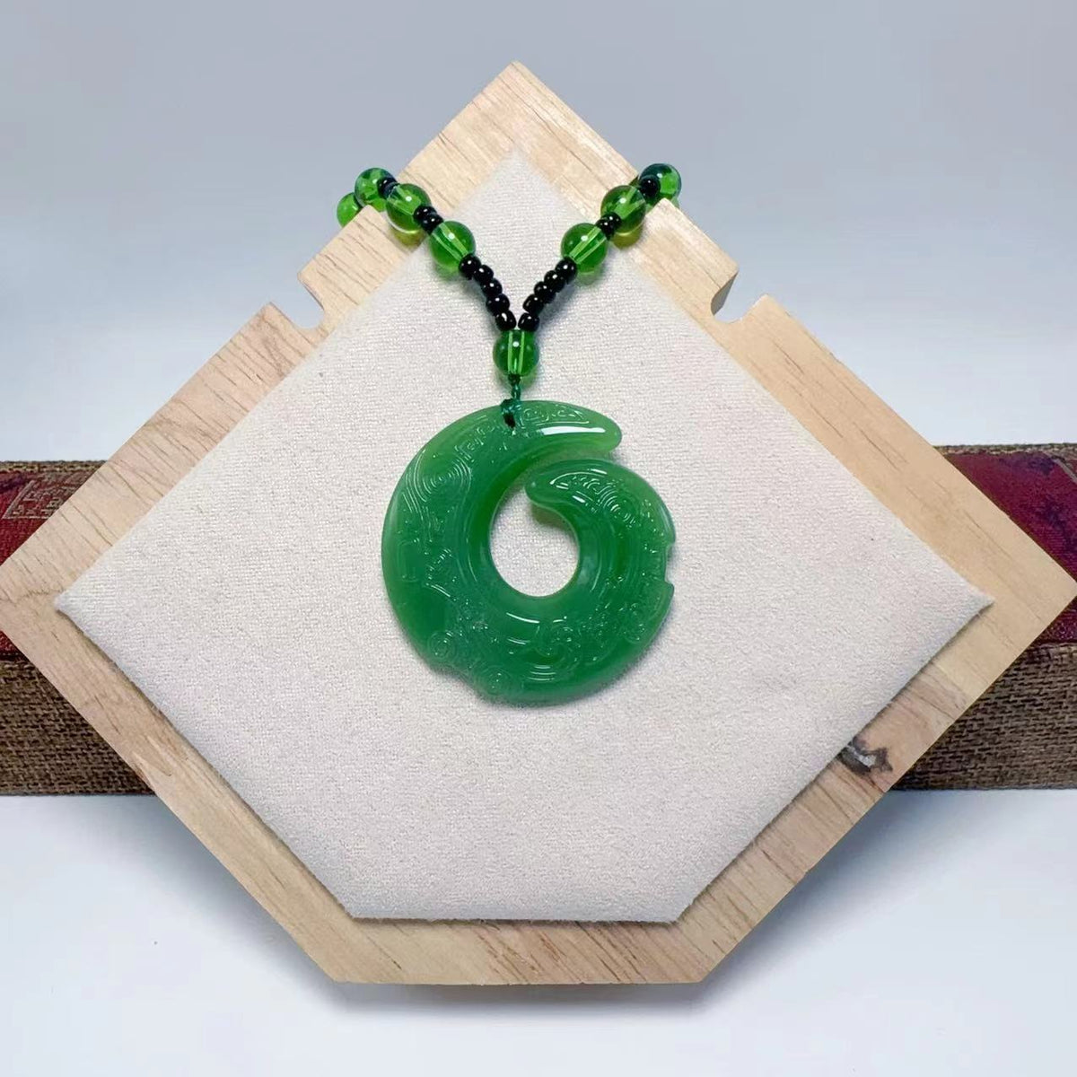 Women's & Men's Comes Ethnic Style Imitation Jade Peace Buckle Long Sweater Pendant