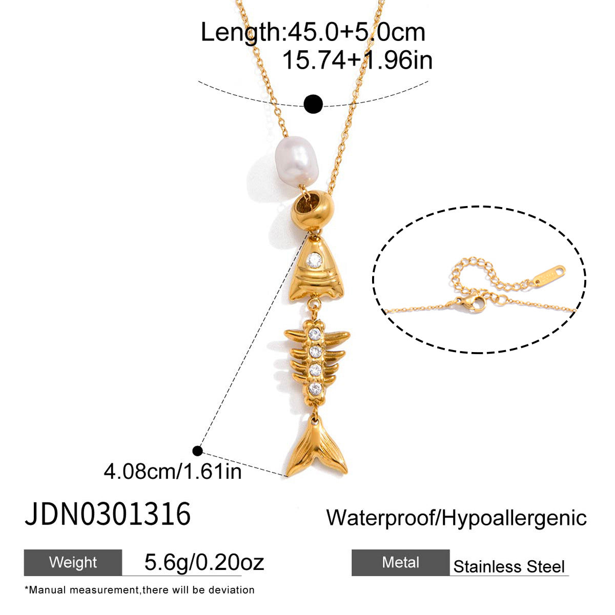 Titanium Steel Fish Light Luxury Minority Clavicle Chain Necklace