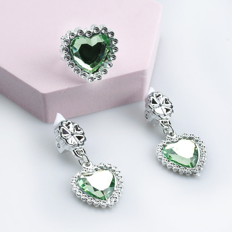 Children's Aisha Peach Heart Diamond Like It Ear Clip