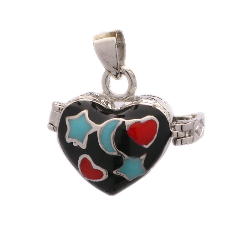 Epoxy Heart-shaped Star Moon Openable Storage Pendant
