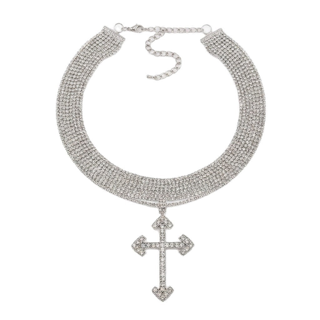Women's Street Design Sense Niche Cross Hip Hop Ear Personality Trendy Necklace