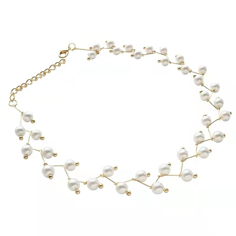Women's Pearl Neck Band Simple Necklet Neckband Korean Necklaces