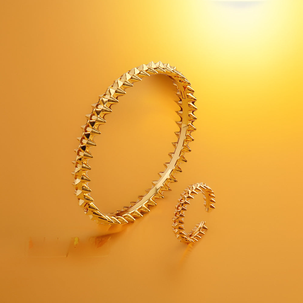 Fashion Personality Gear Open Buckle Gold Light Luxury Bracelet
