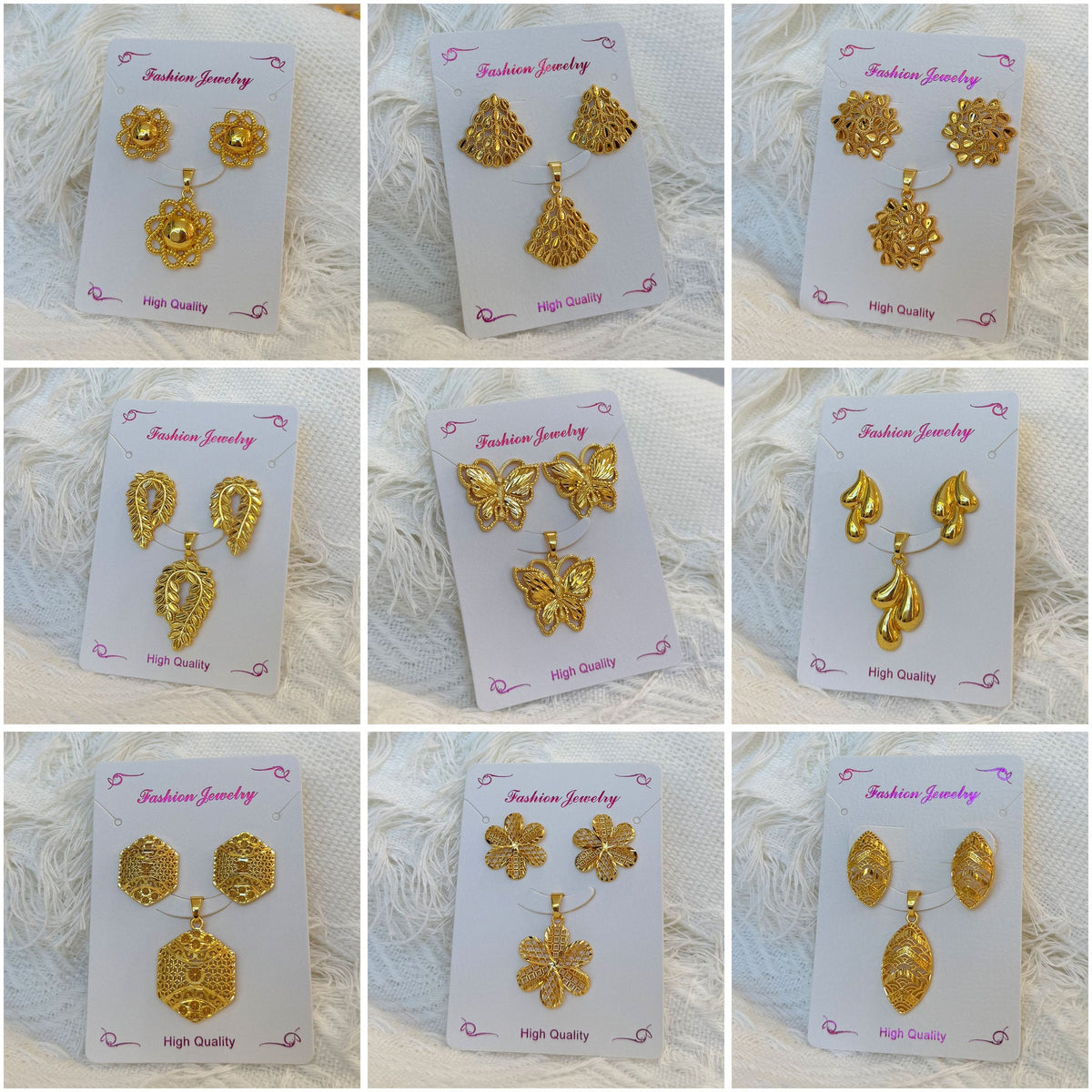 Niche Design Mild Luxury Retro Golden Versatile Jewelry Set