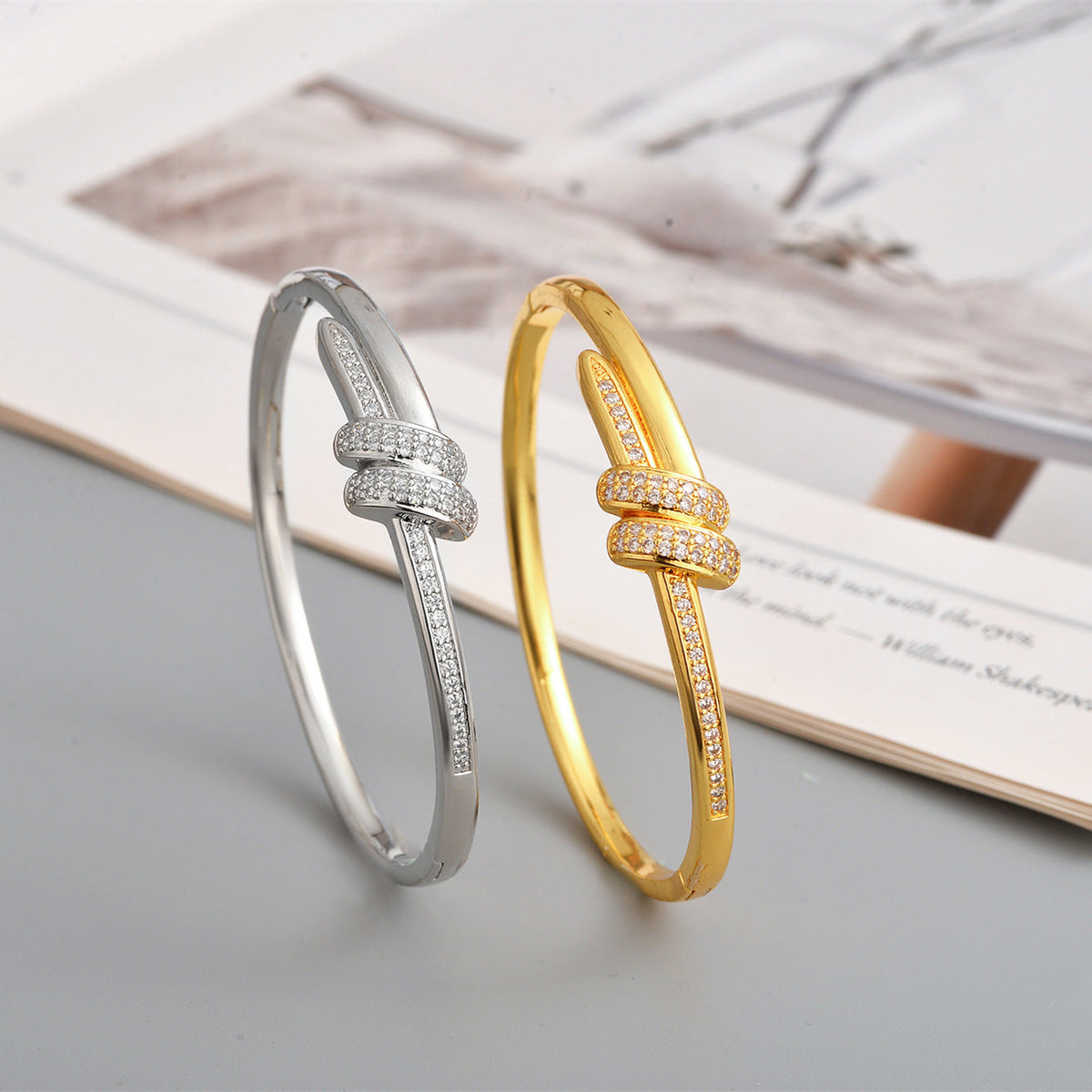 Women's Genuine Gold Electroplated Zircon Fashionable Simple Light Luxury Bracelet
