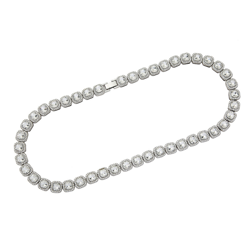 Women's & Men's Candy Diamond Alloy Cuban Link Chain Necklaces