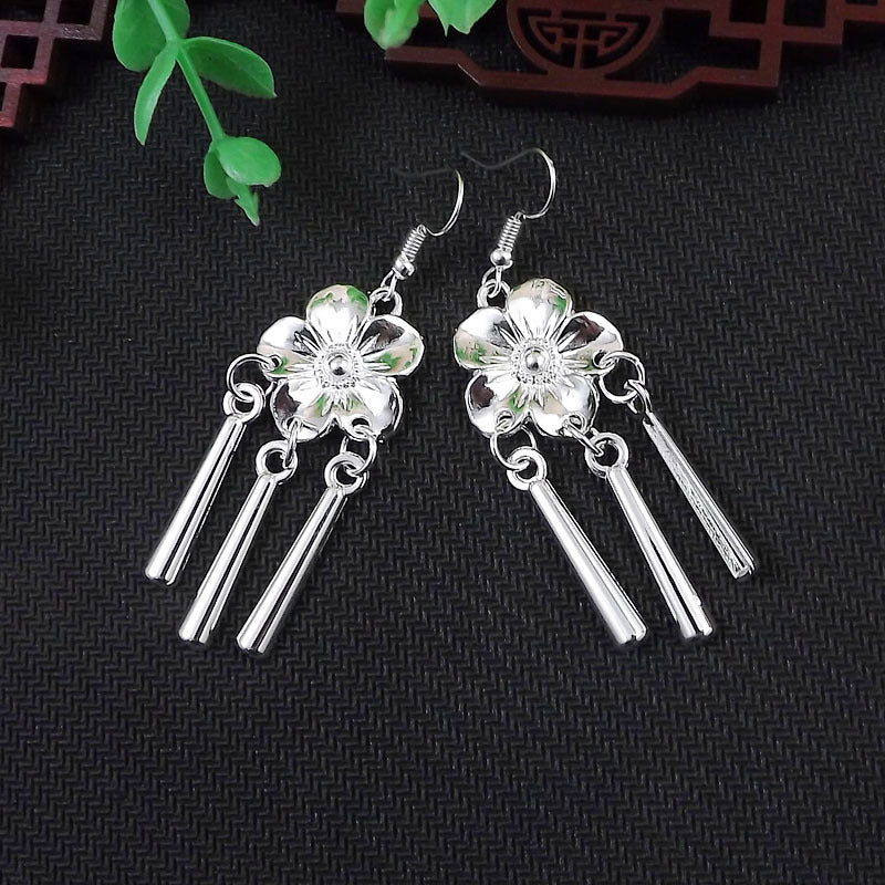 Women's Tibetan Sier Miao Eardrops Classical Ethnic Style Earrings