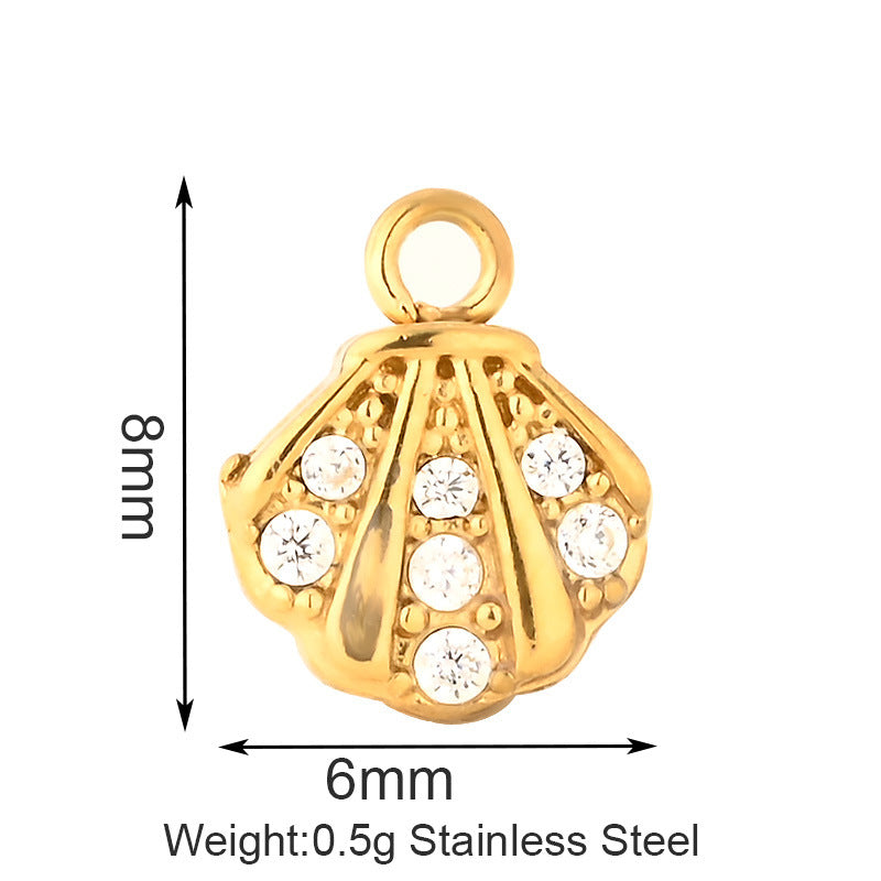 Stainless Steel Inlaid Zircon Clover Lucky Necklaces