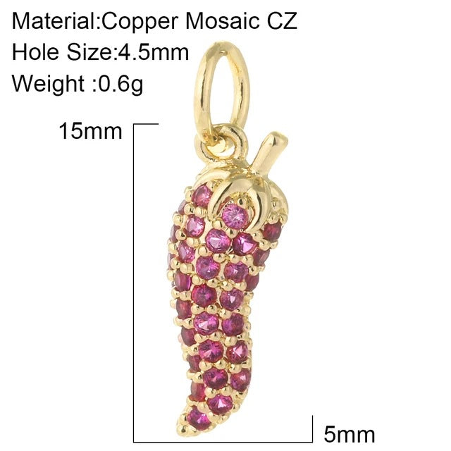 Cherry Bee Copper Animal Plant Golden Pendant