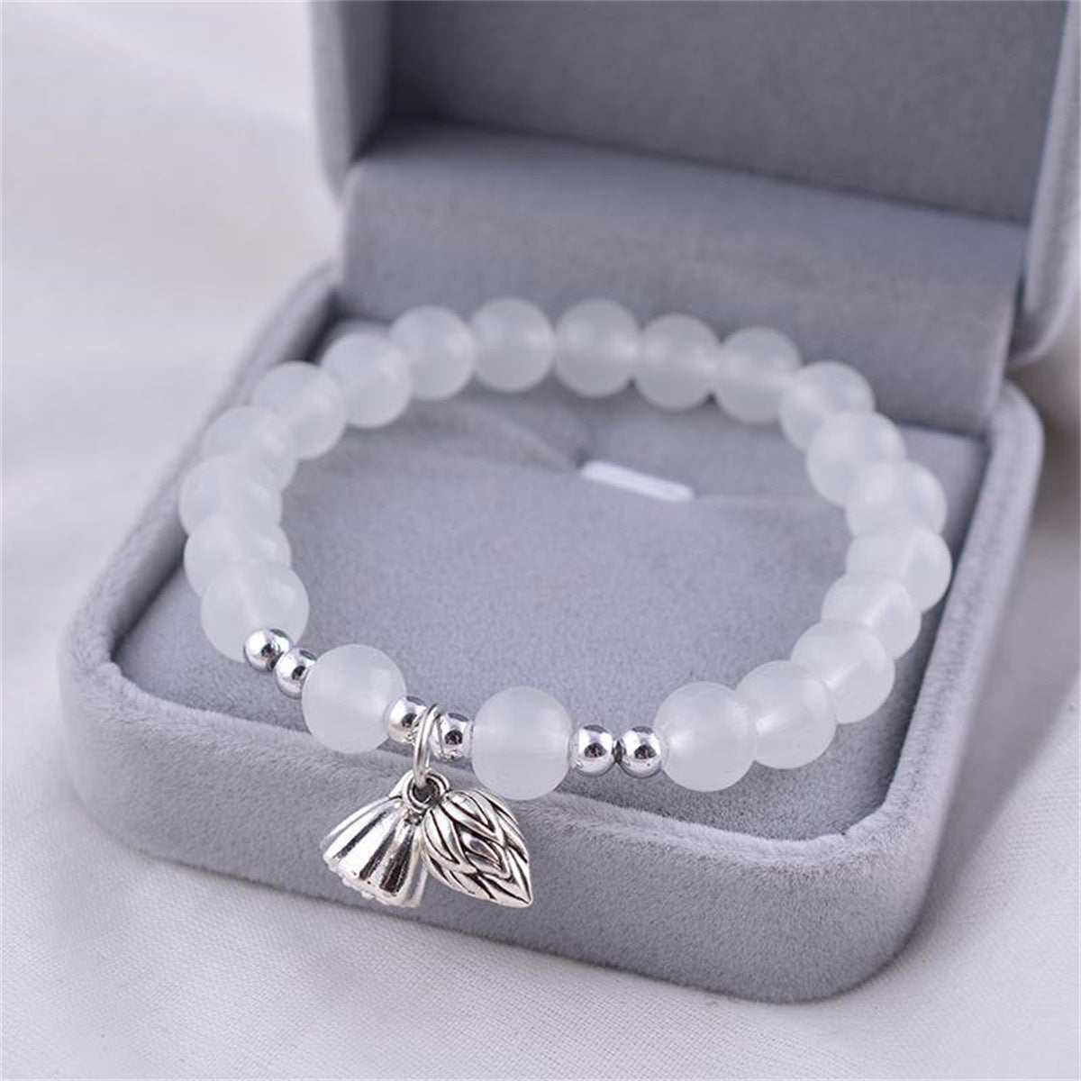 Antique Lotus Female Korean Girly Beaded Elastic String Girlfriends Candy Bracelet