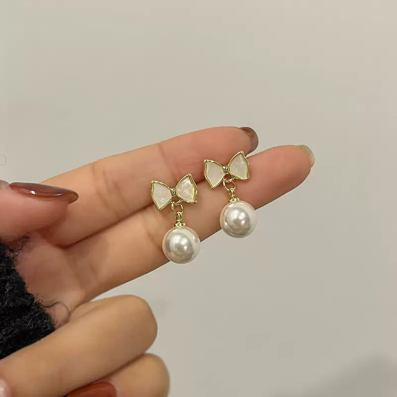 Bow Ear Clip Without Pierced Female Trendy Design High-grade Light Earrings