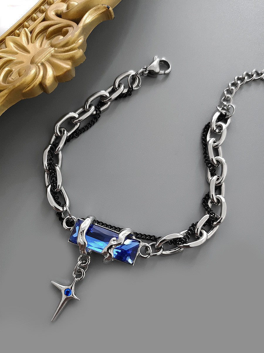 Men's Body Winding Diamond Titanium Steel No Fading High Bracelet