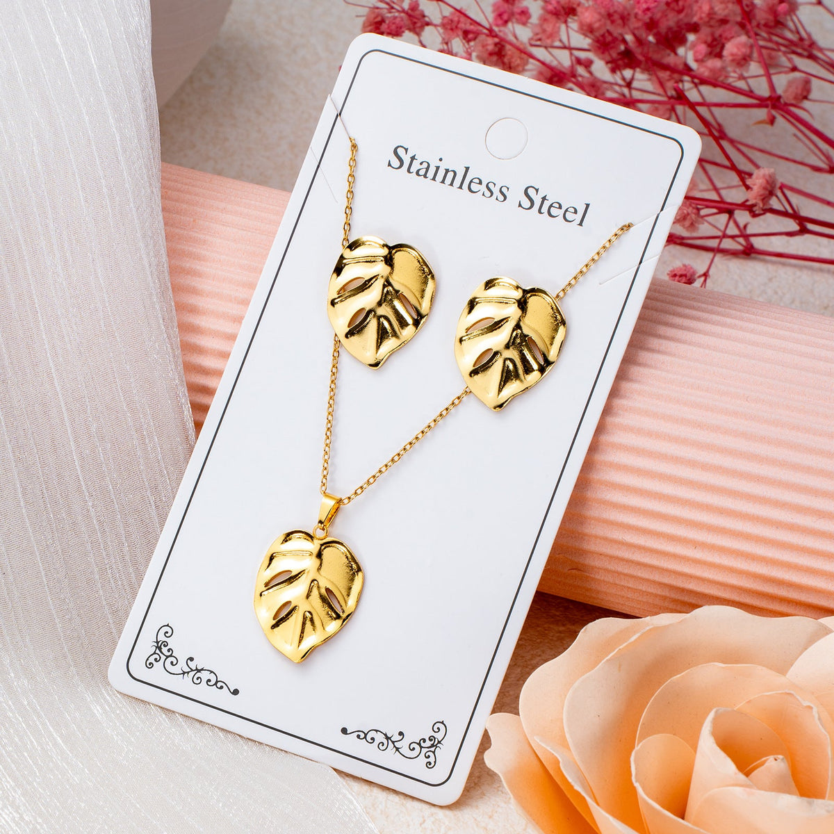 Series Stainless Steel Ear Light Luxury Jewelry Set