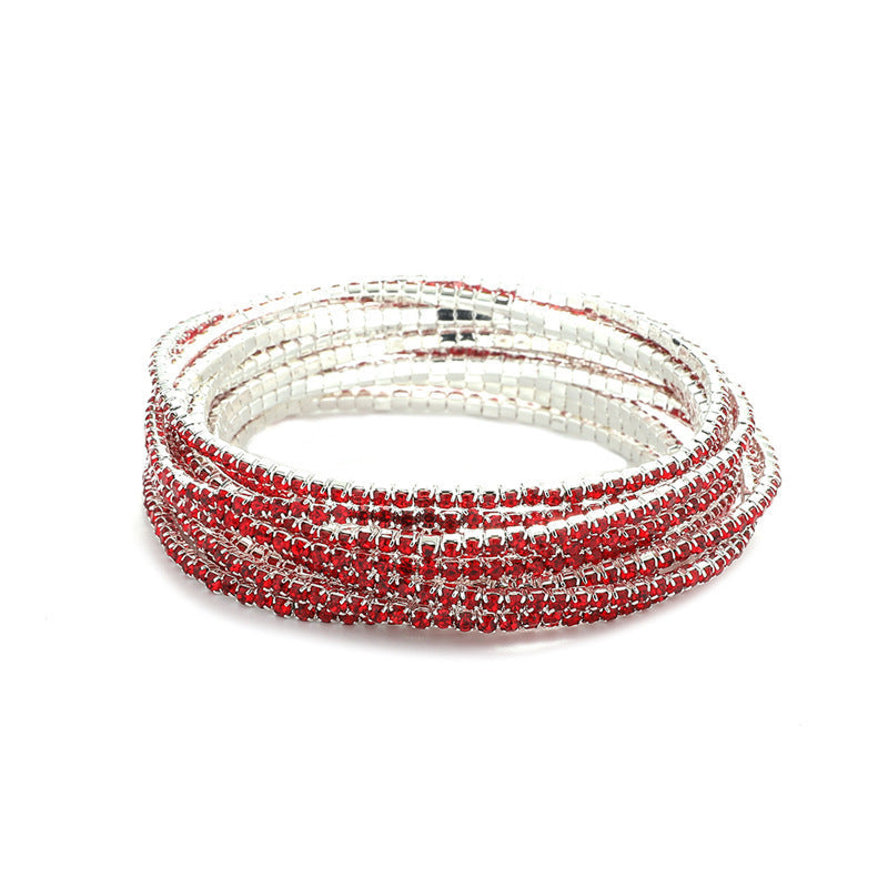 Rhinestone Stretch Bridal Korean Single Row Bracelet