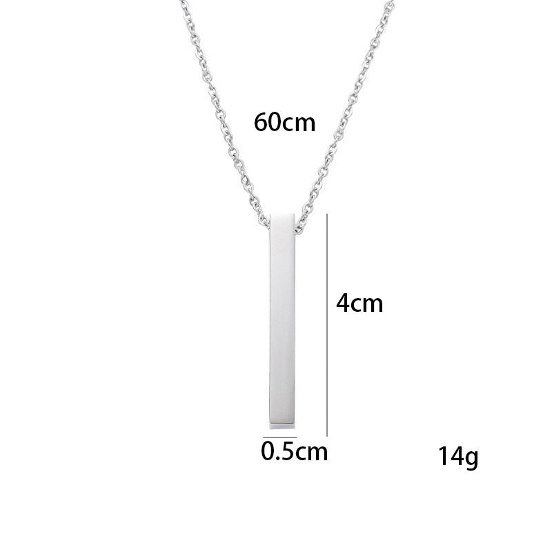 Women's Domineering Long Name Trendy Rectangular Geometric Necklace