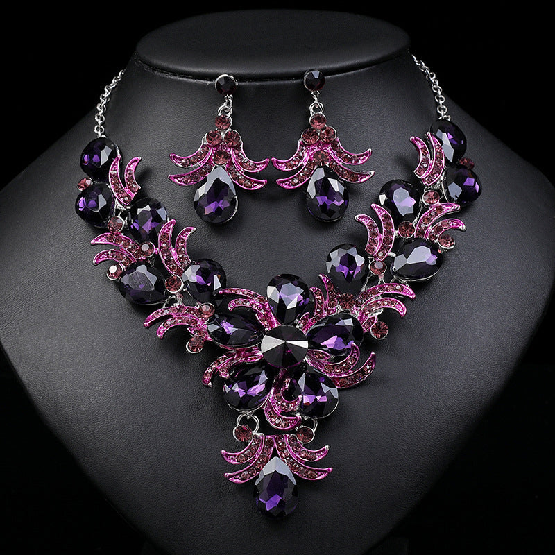 Bridal Female Wedding Suit Diamond Alloy Necklaces